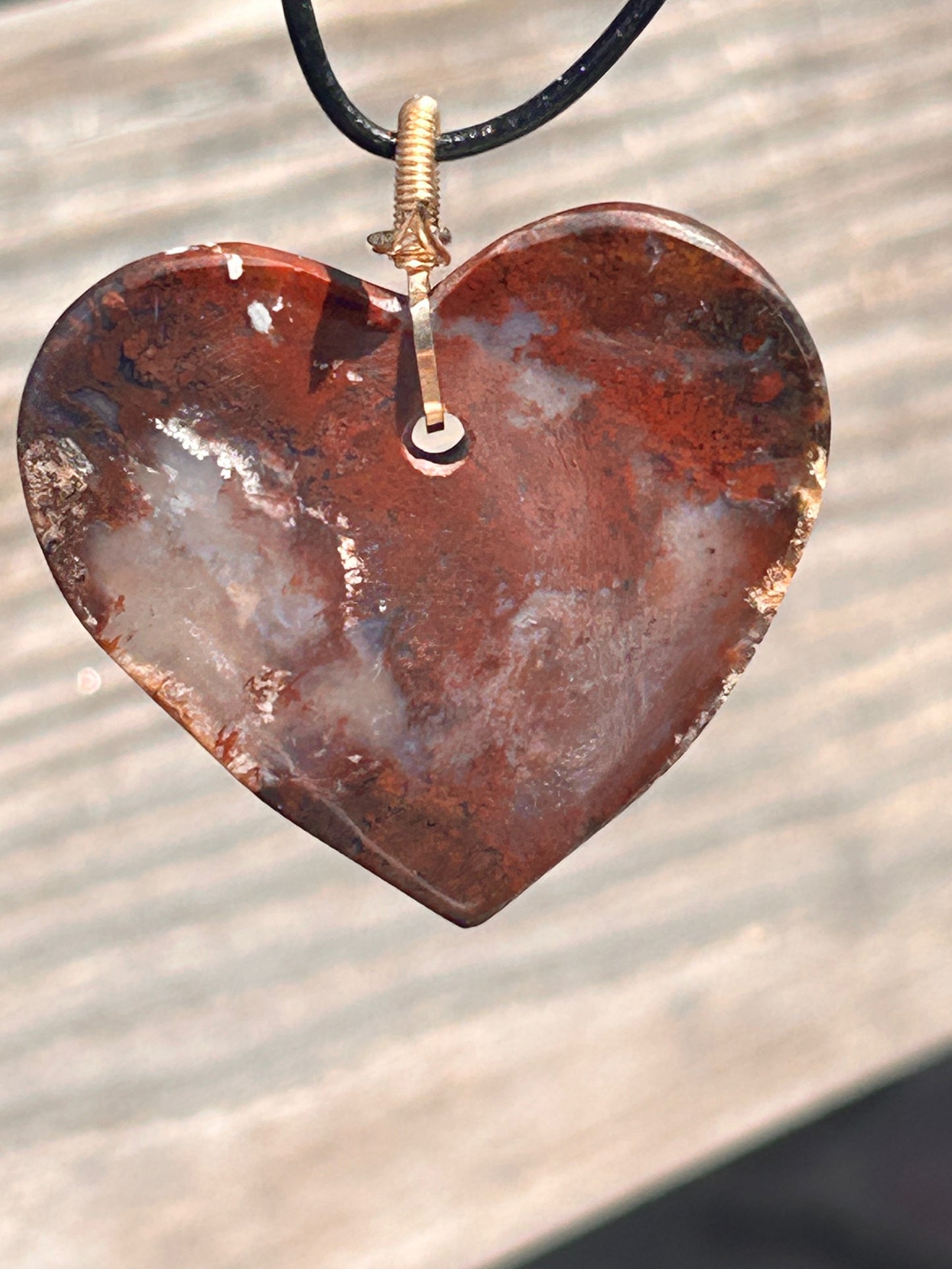 Arizona Red Jasper Agate Heart Pendant
