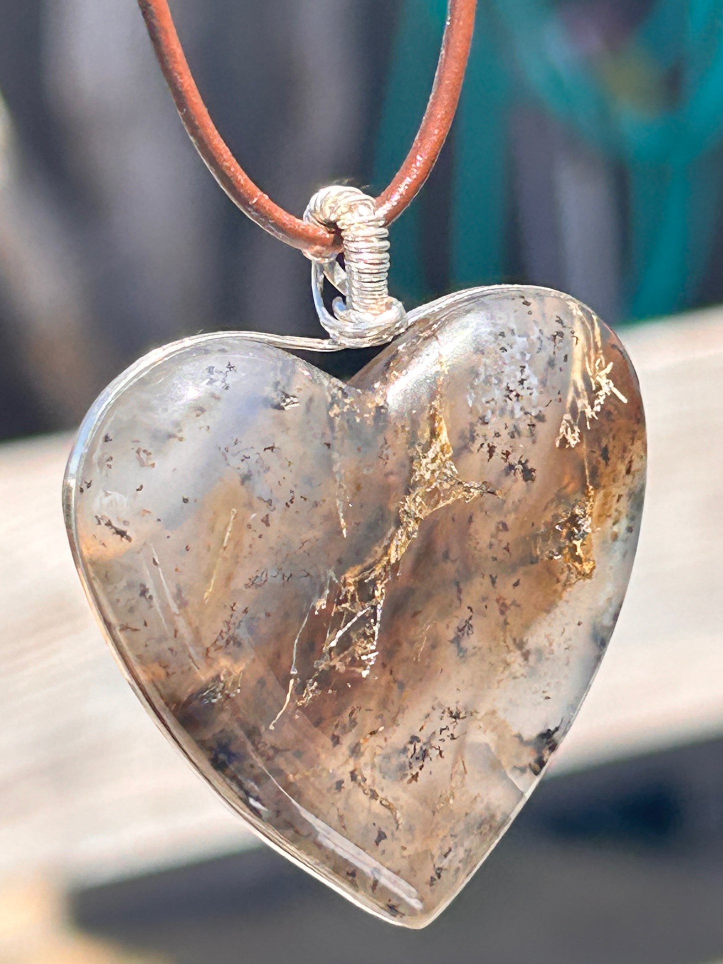 Montana Agate Heart Pendant