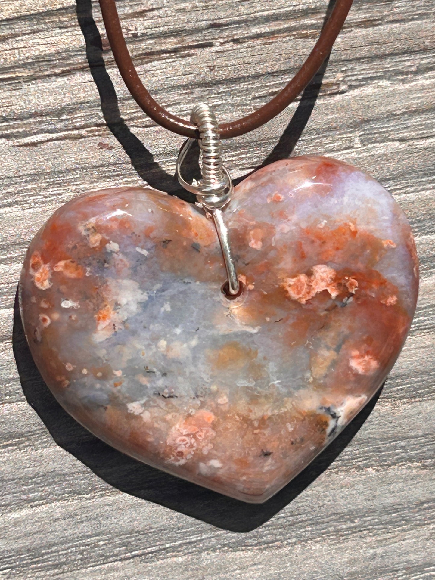 Cosmic Jasper Agate Heart Pendant