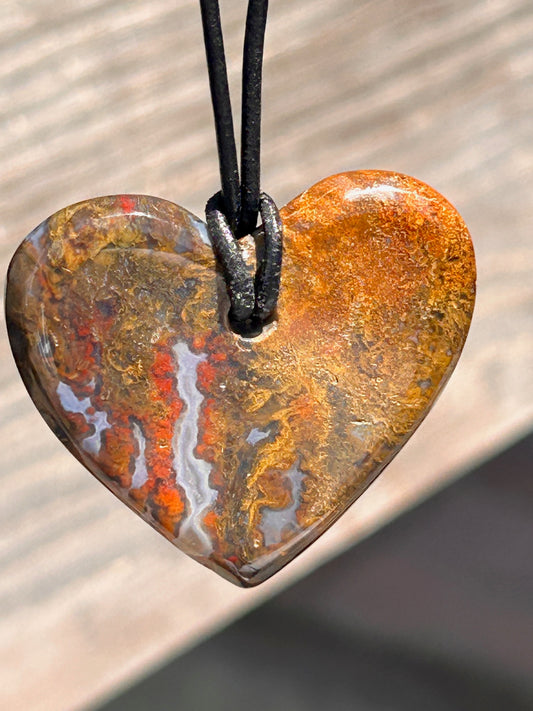 Moss Agate Heart Pendant