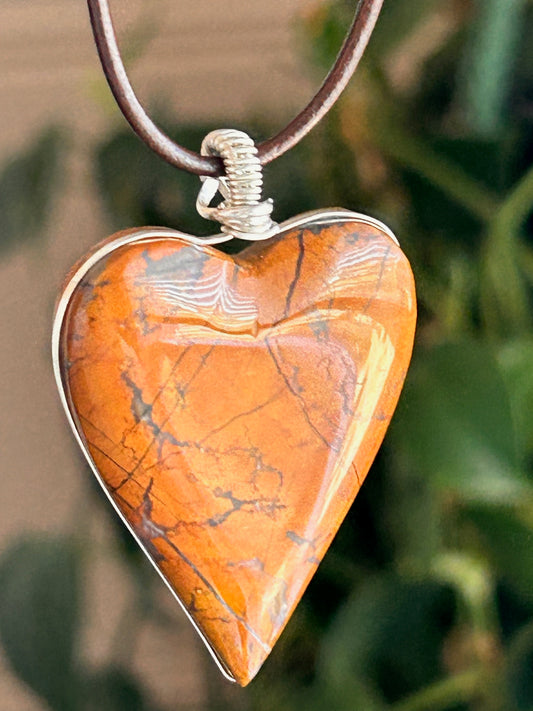 Stoney Creek Jasper Agate Heart Pendant