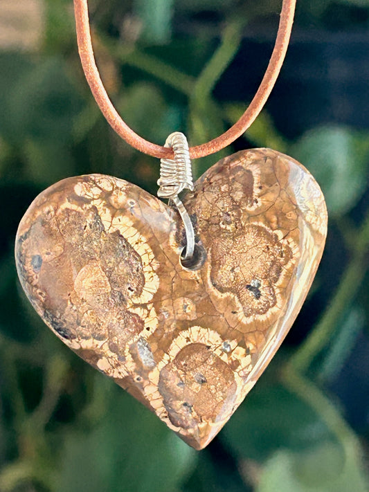 Birdseye Rhyolite Heart Pendant