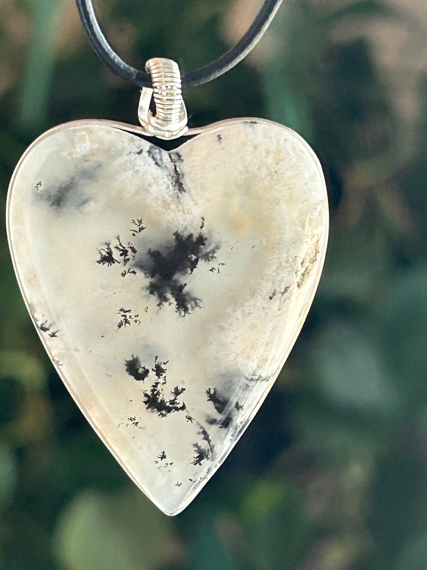 Dendritic Agate Heart Pendant
