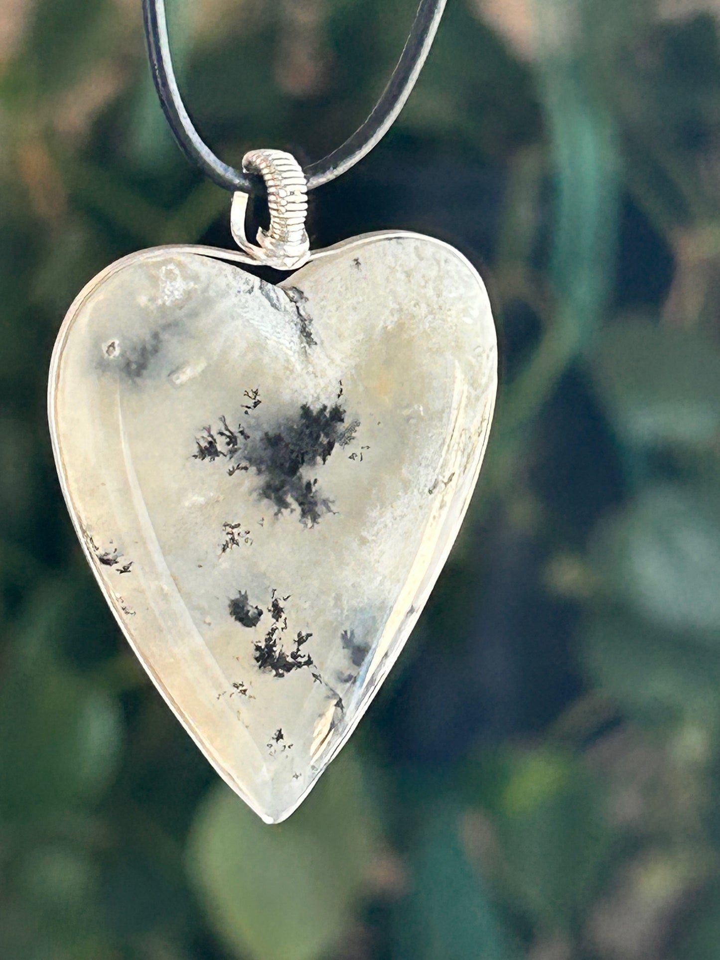 Dendritic Agate Heart Pendant