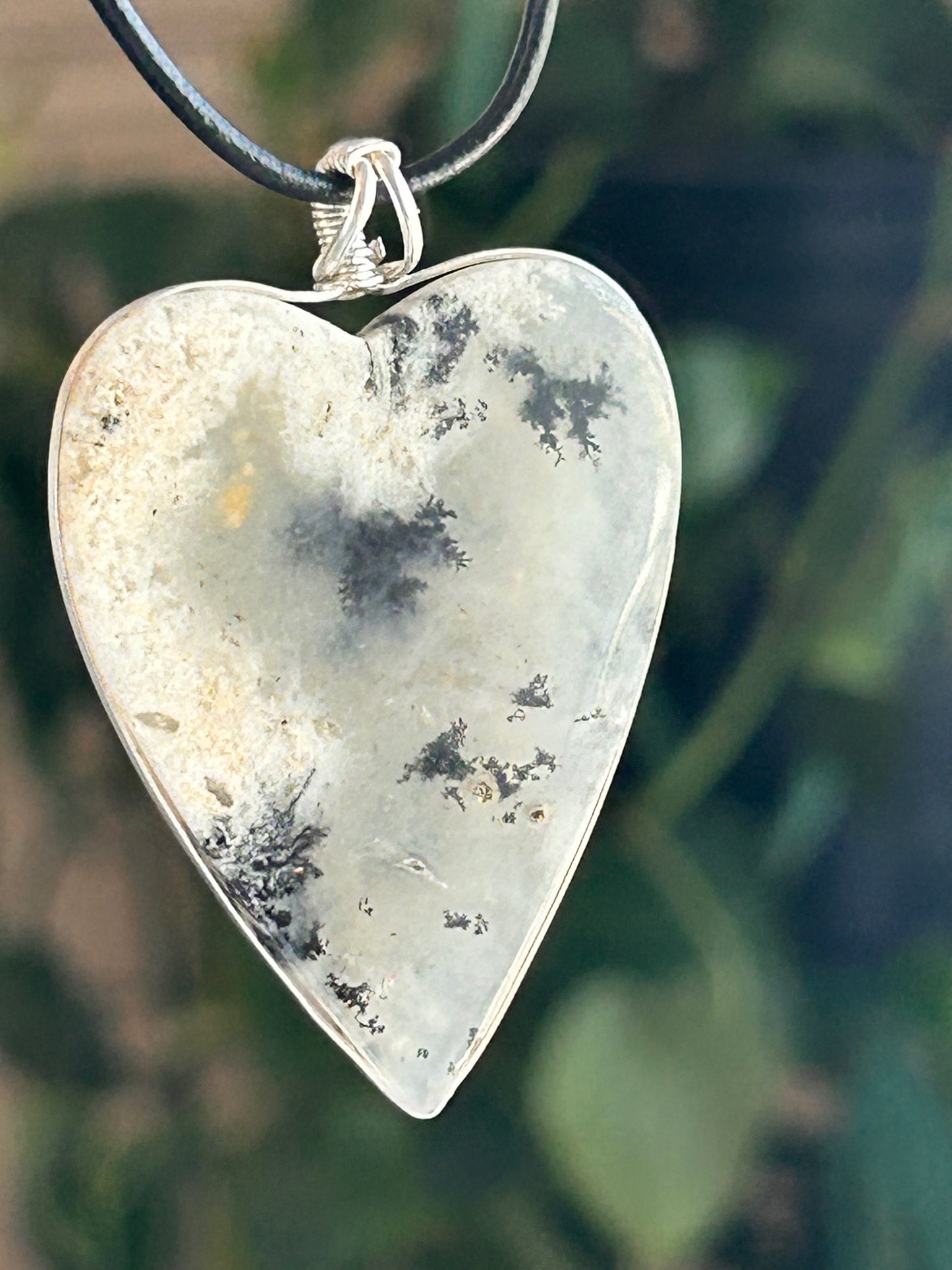 Dendritic Agate Heart Pendant