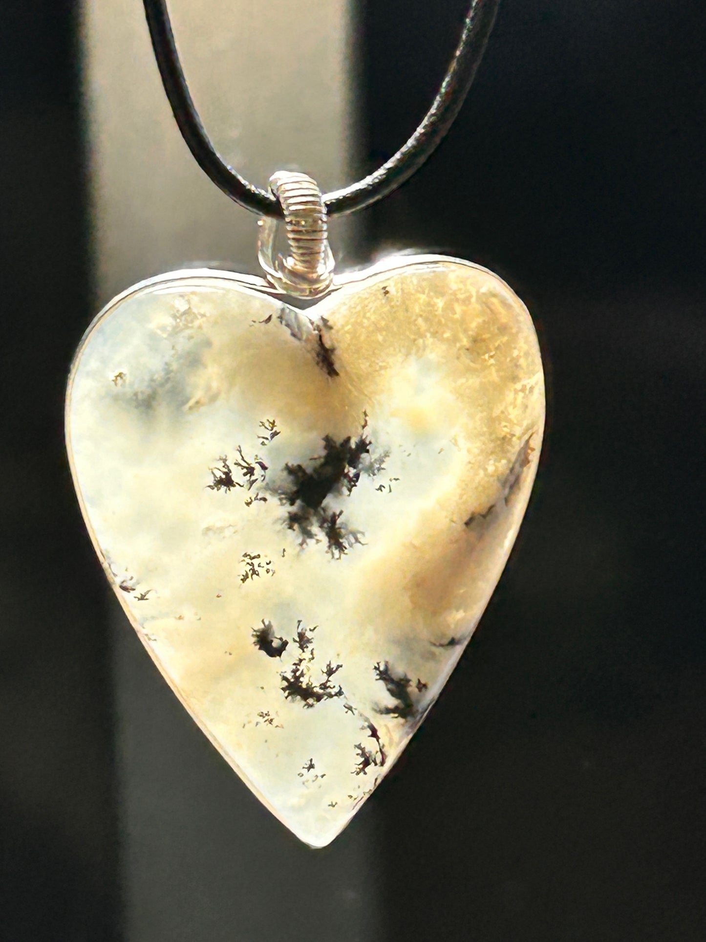Dendritic Agate Heart Pendant