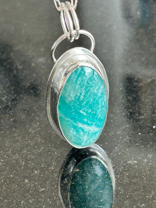 Amazonite Oval Pendant