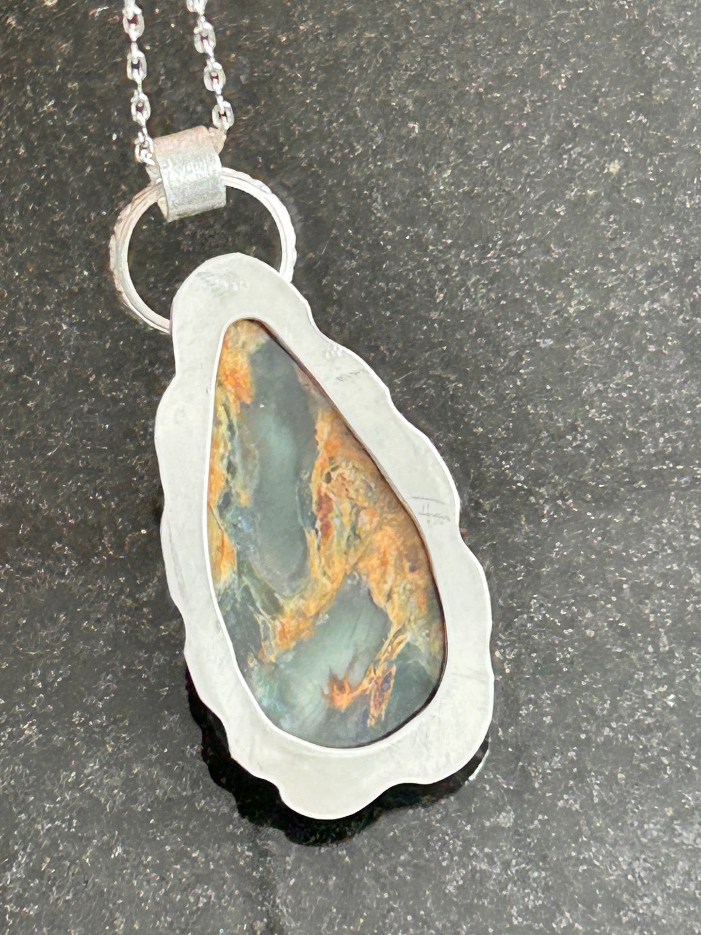 Plasma Agate Teardrop Pendant