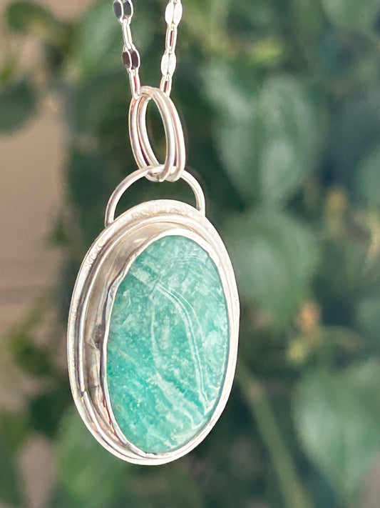 Amazonite Oval Pendant