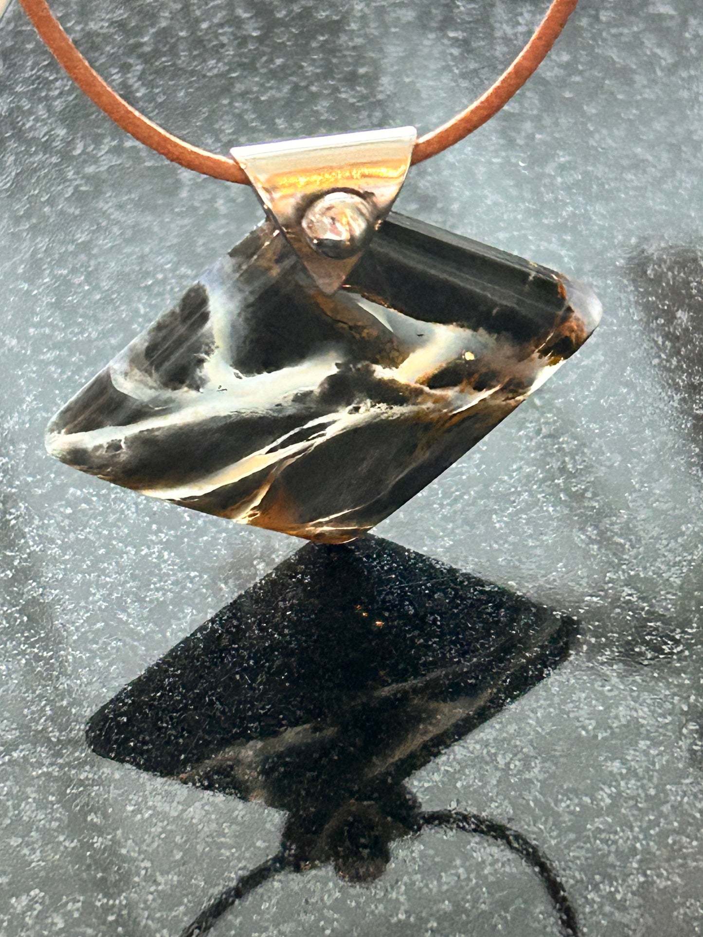 Nipomo Agate Diamond Shaped Pendant