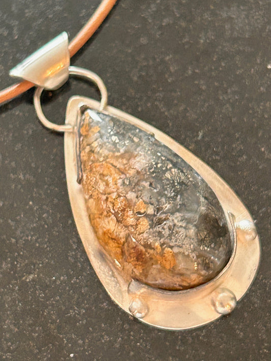 Nipomo Agate Teardrop Pendant