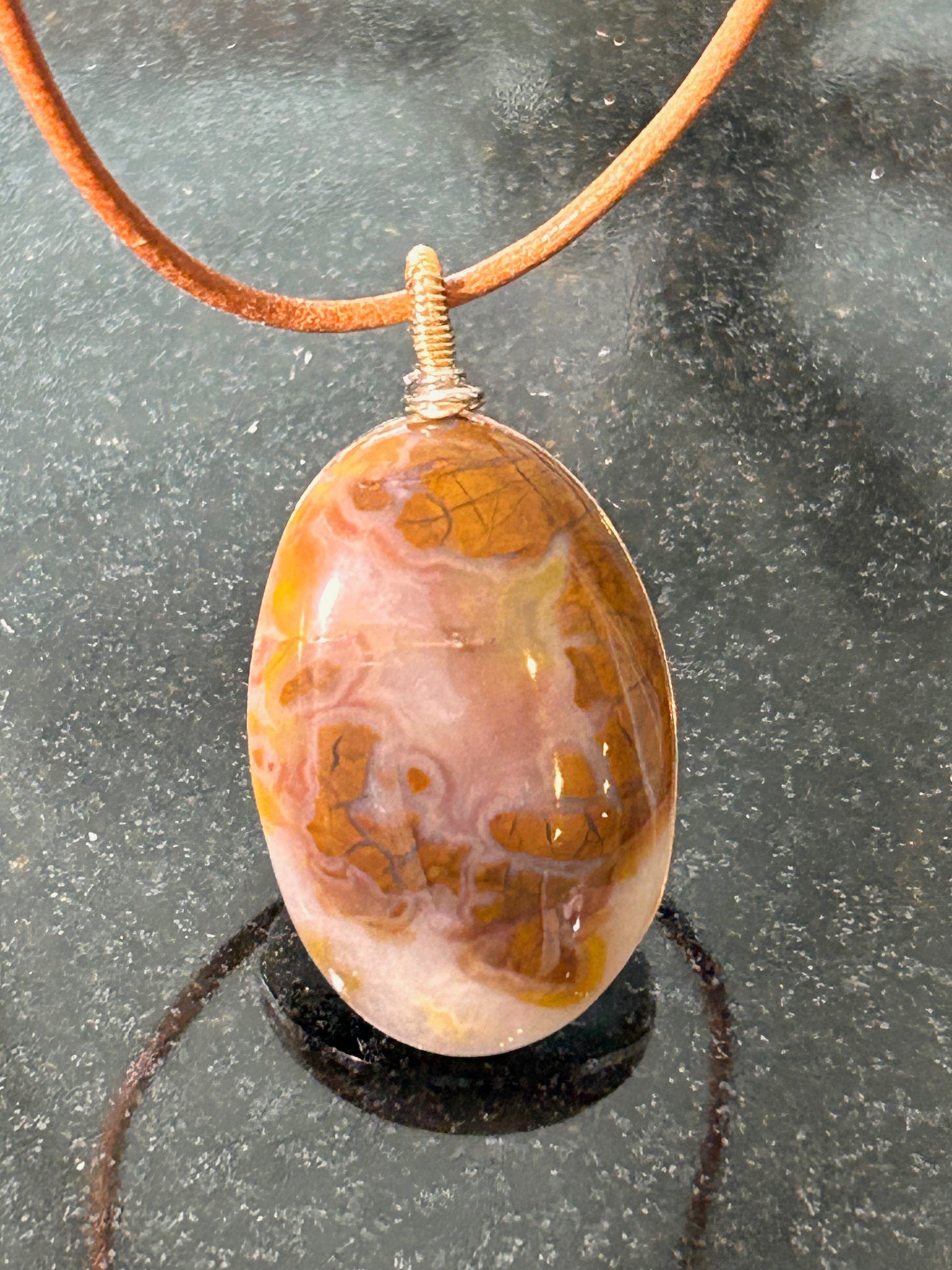 Morro Bay Agate Oval Pendant