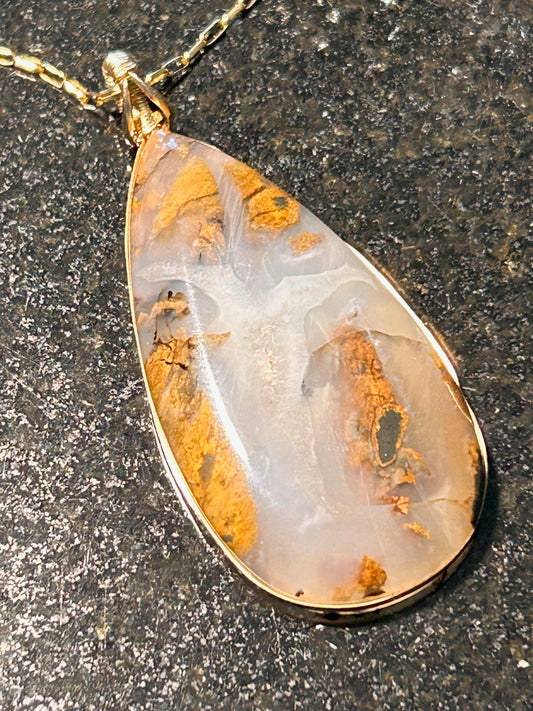 Nipomo Agate Teardrop Pendant