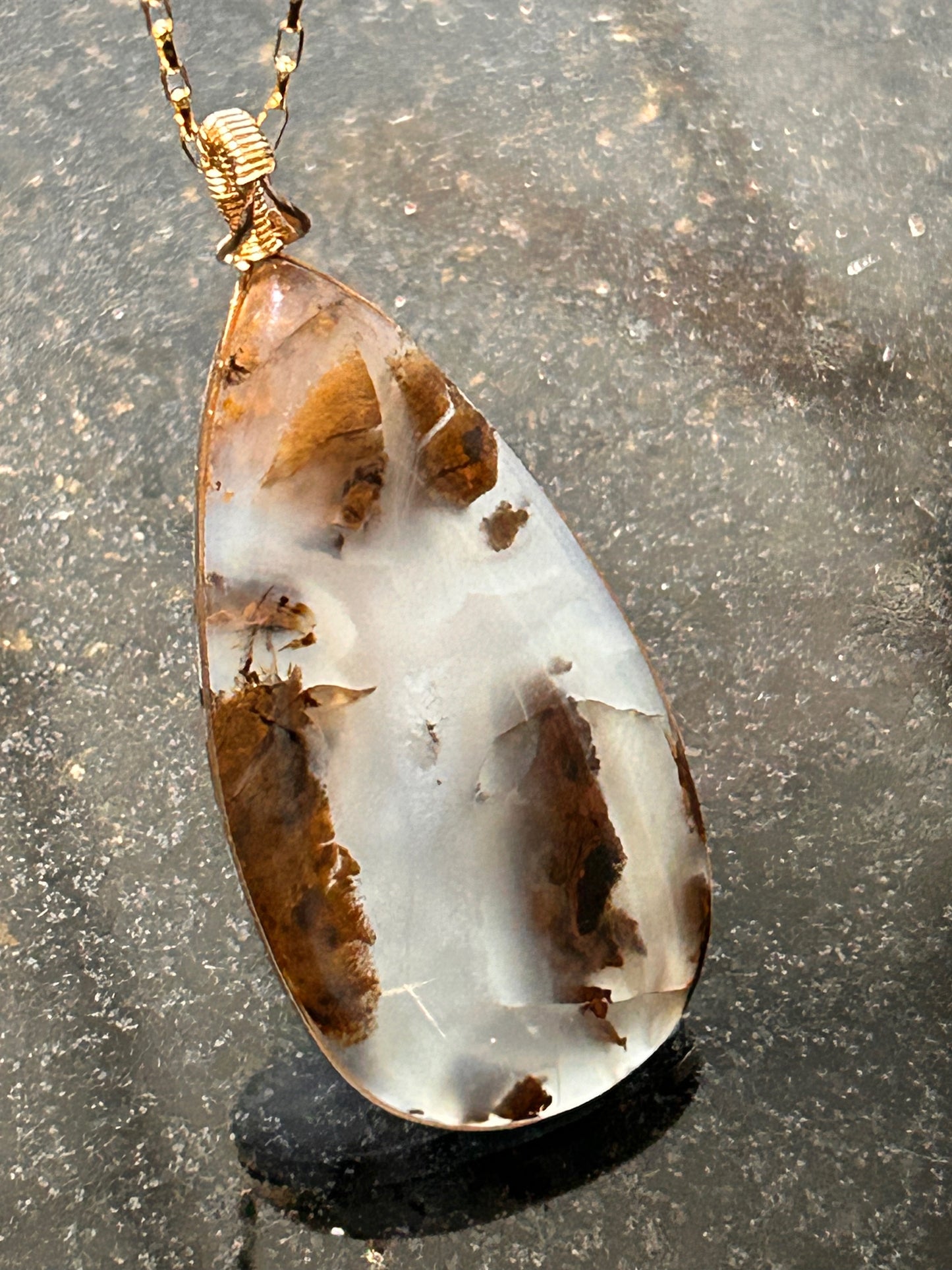 Nipomo Agate Teardrop Pendant