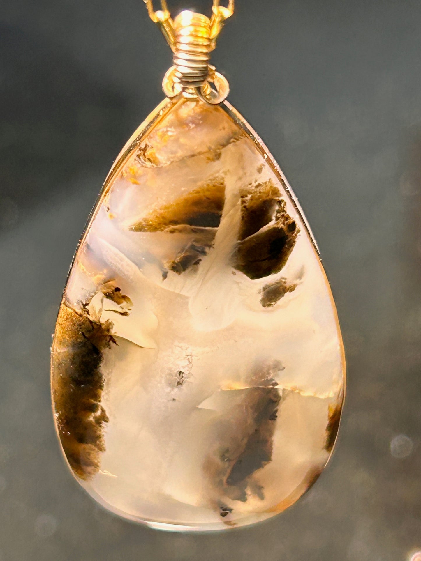 Nipomo Agate Teardrop Pendant