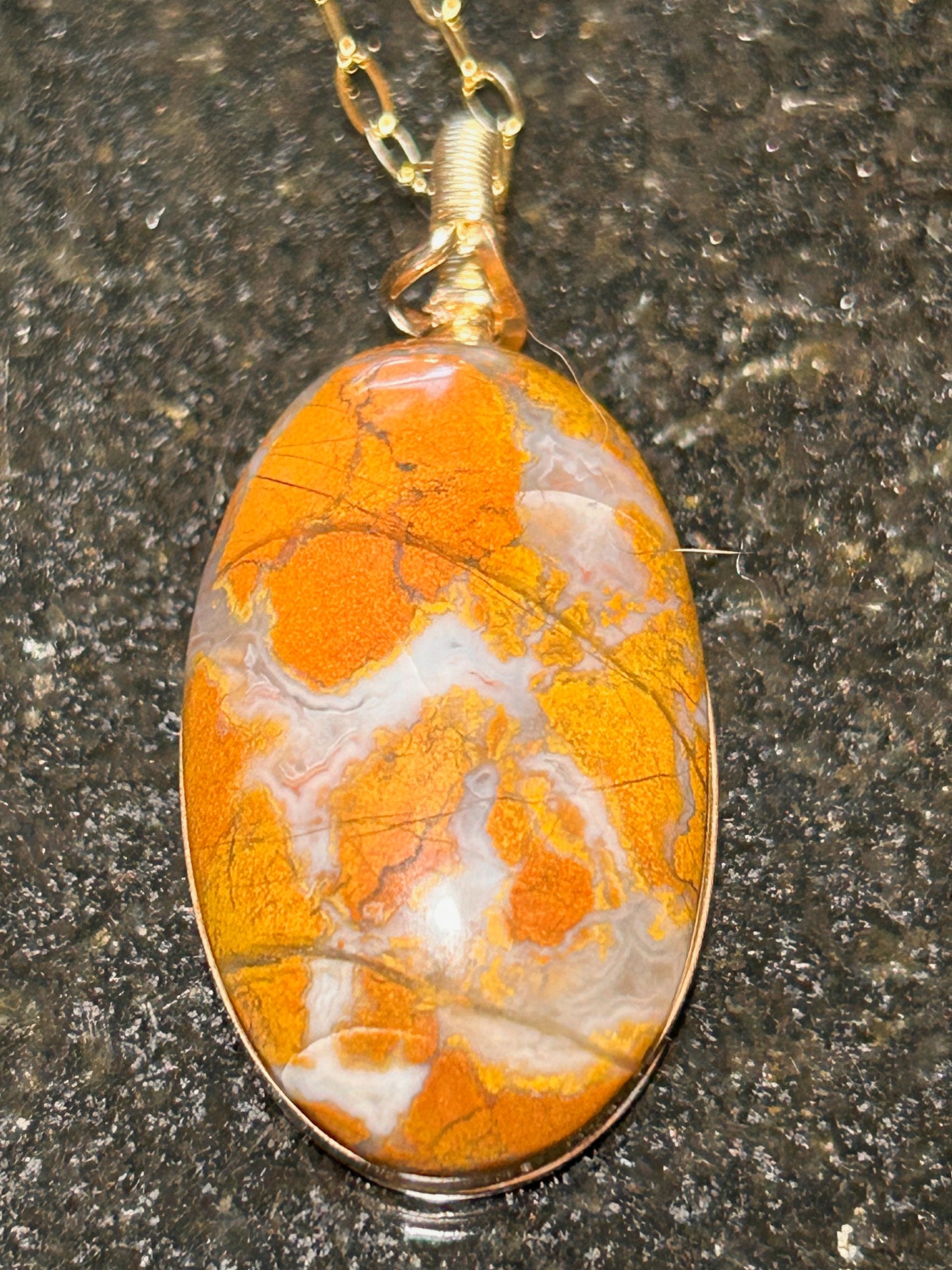 Morro Bay Jasper Agate Oval Pendant