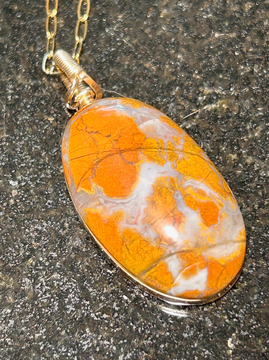 Morro Bay Jasper Agate Oval Pendant