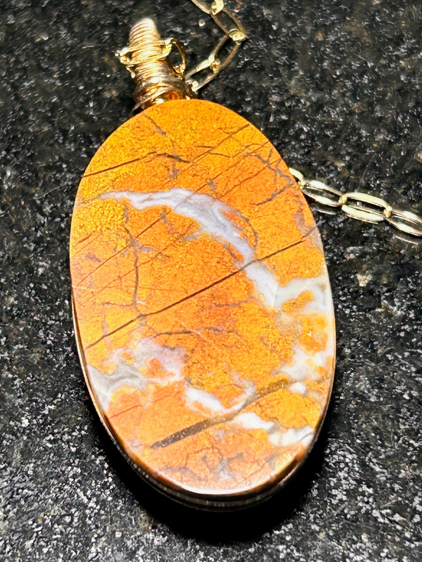 Morro Bay Jasper Agate Oval Pendant