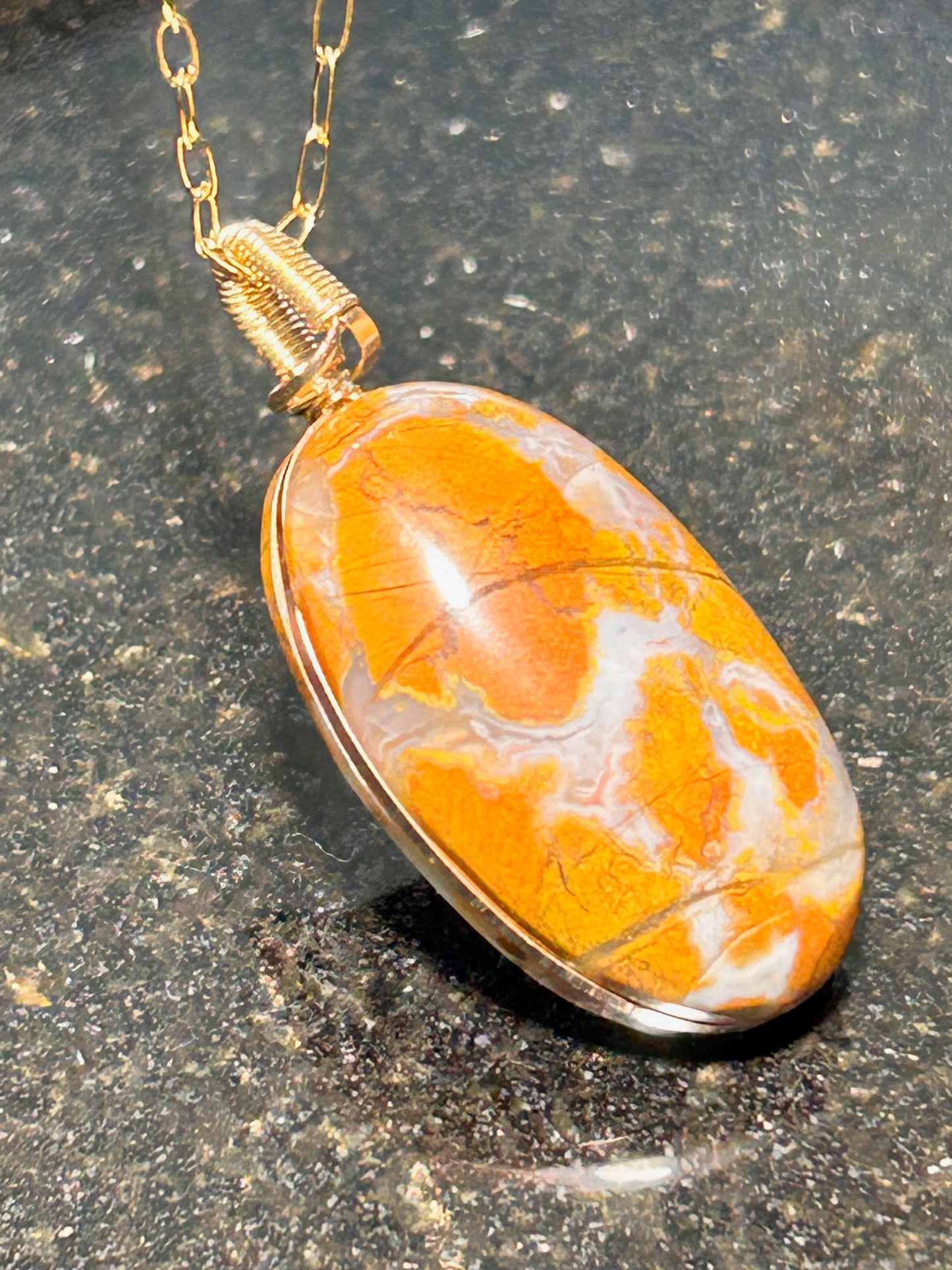 Morro Bay Jasper Agate Oval Pendant
