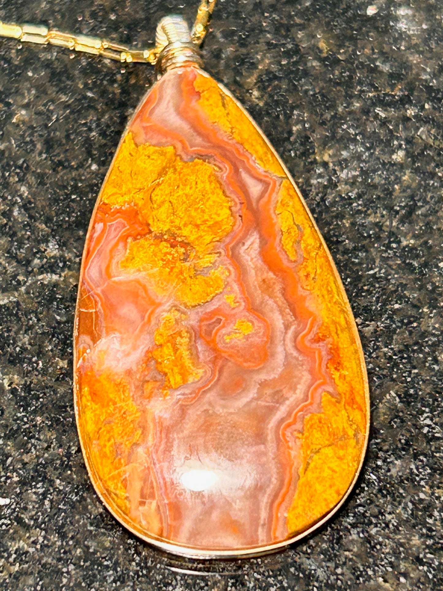 Prefumo Canyon Jasper Agate Teardrop Pendant