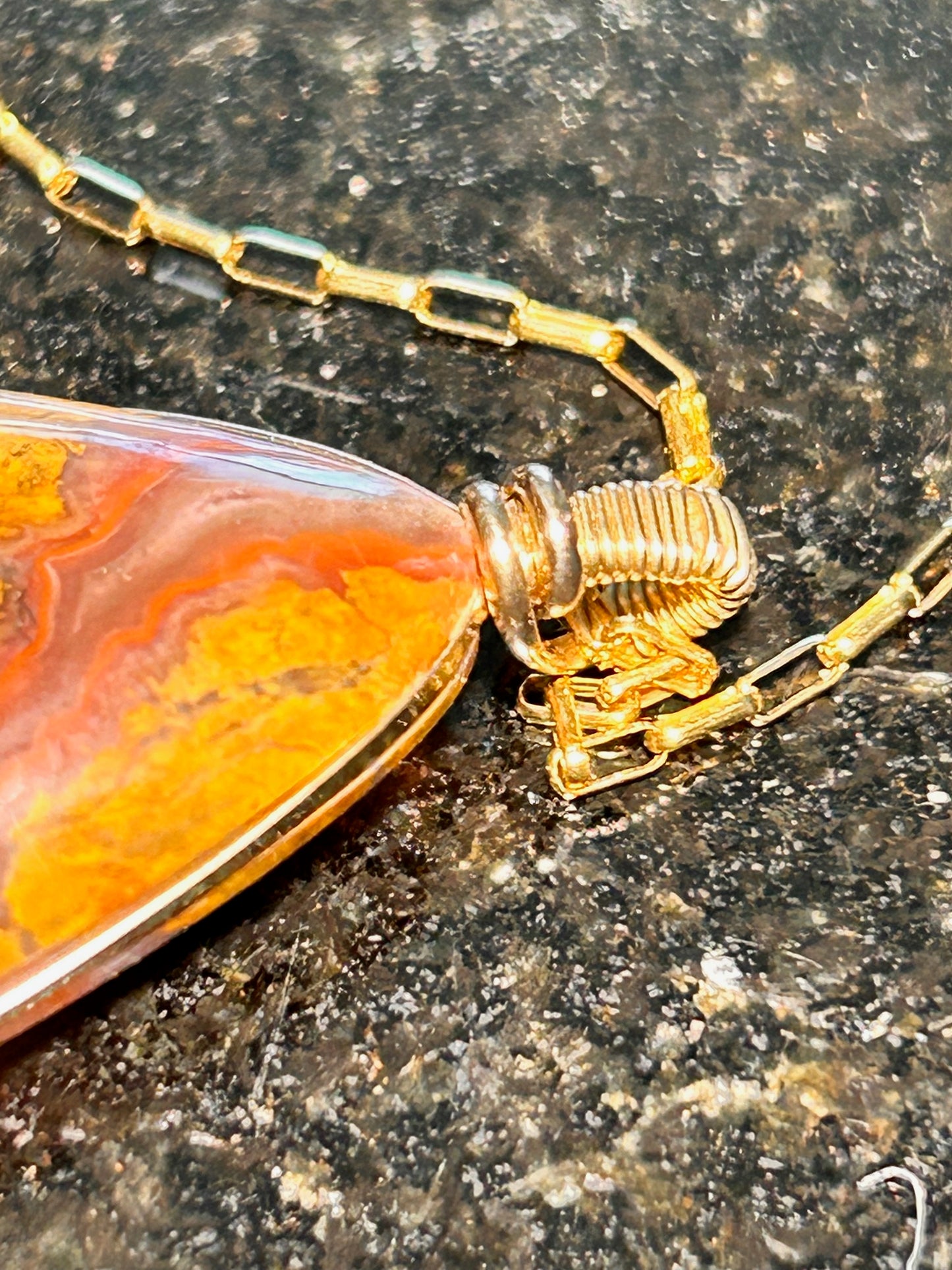 Prefumo Canyon Jasper Agate Teardrop Pendant