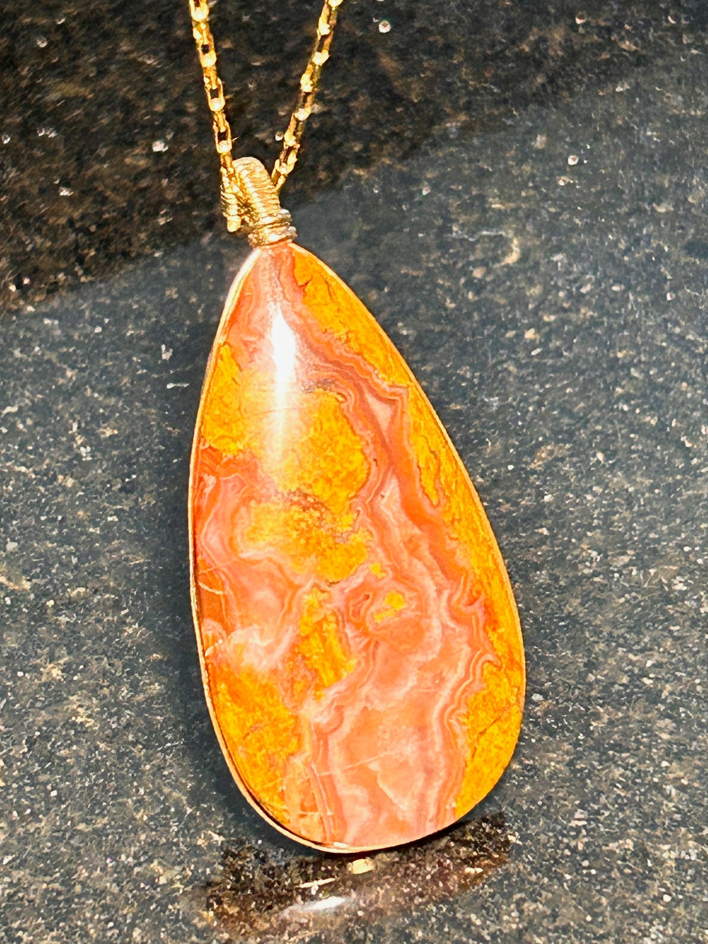 Prefumo Canyon Jasper Agate Teardrop Pendant