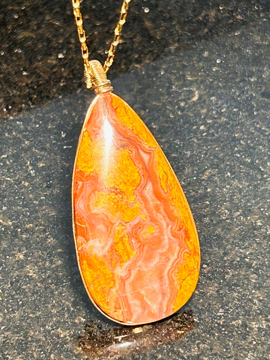 Prefumo Canyon Jasper Agate Teardrop Pendant