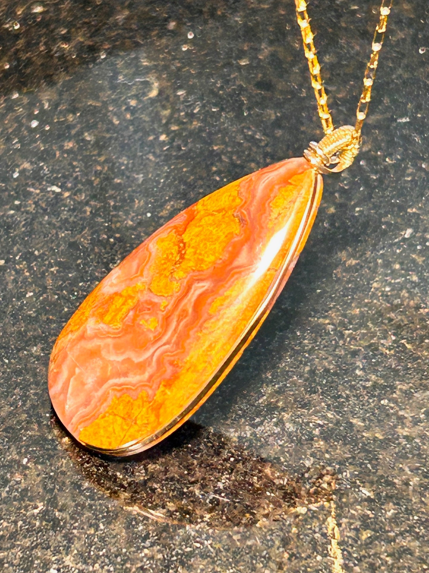 Prefumo Canyon Jasper Agate Teardrop Pendant