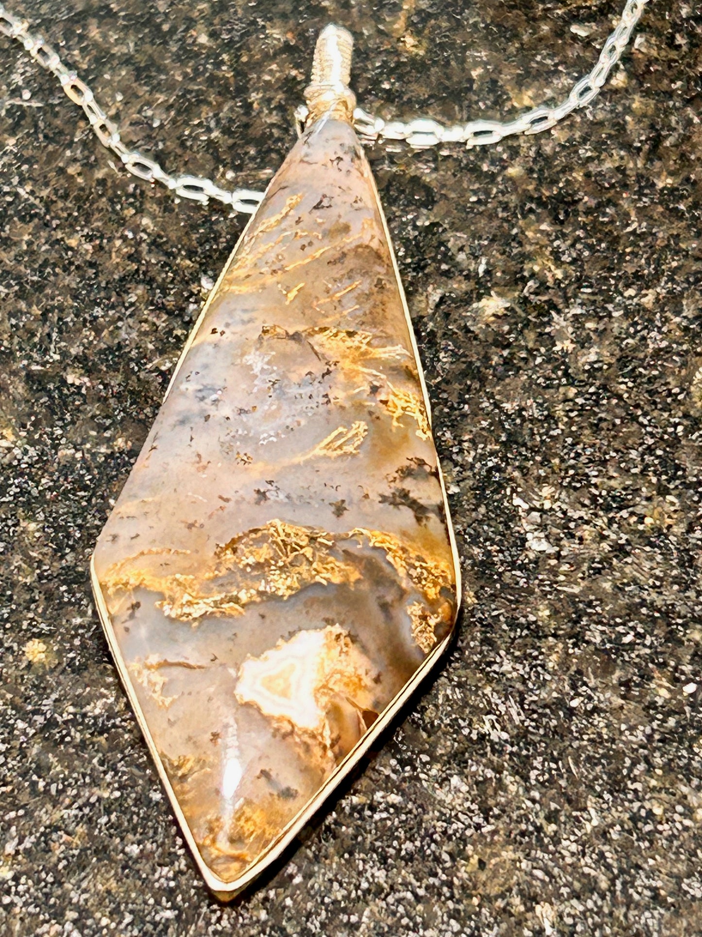 Montana Agate Pendant Spear Pendant