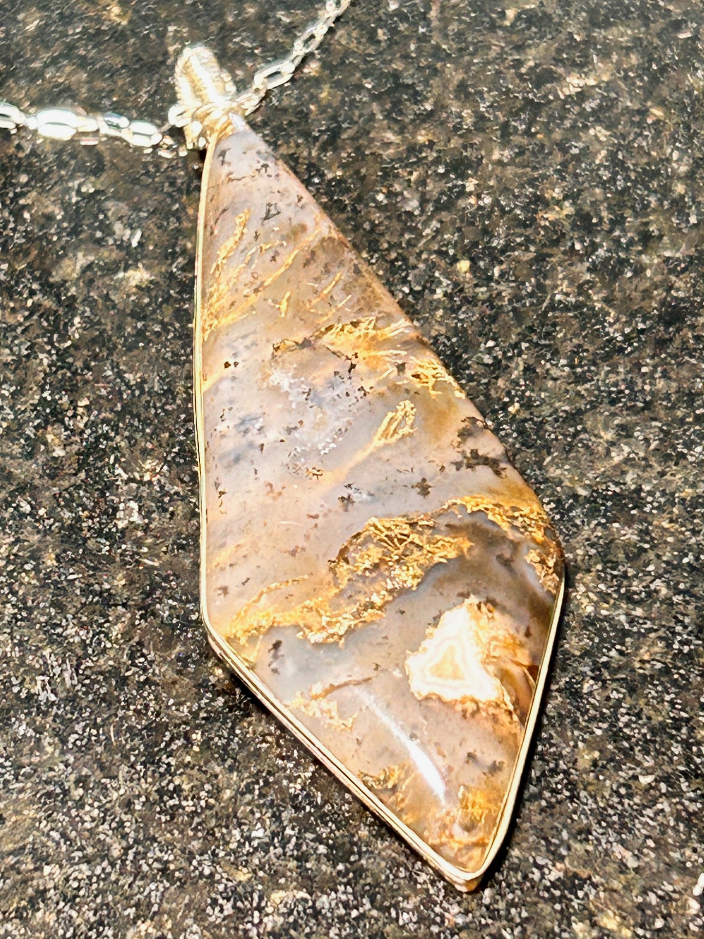 Montana Agate Pendant Spear Pendant