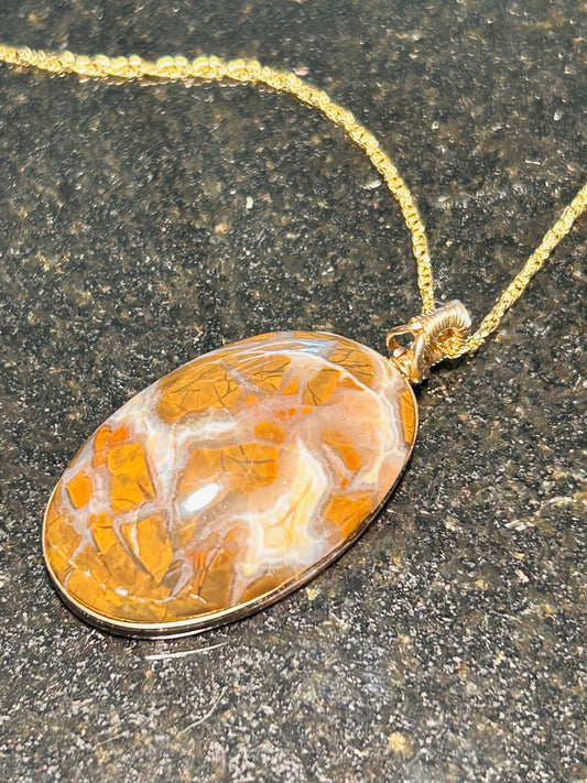 Morro Bay Jasper Agate Oval Pendant