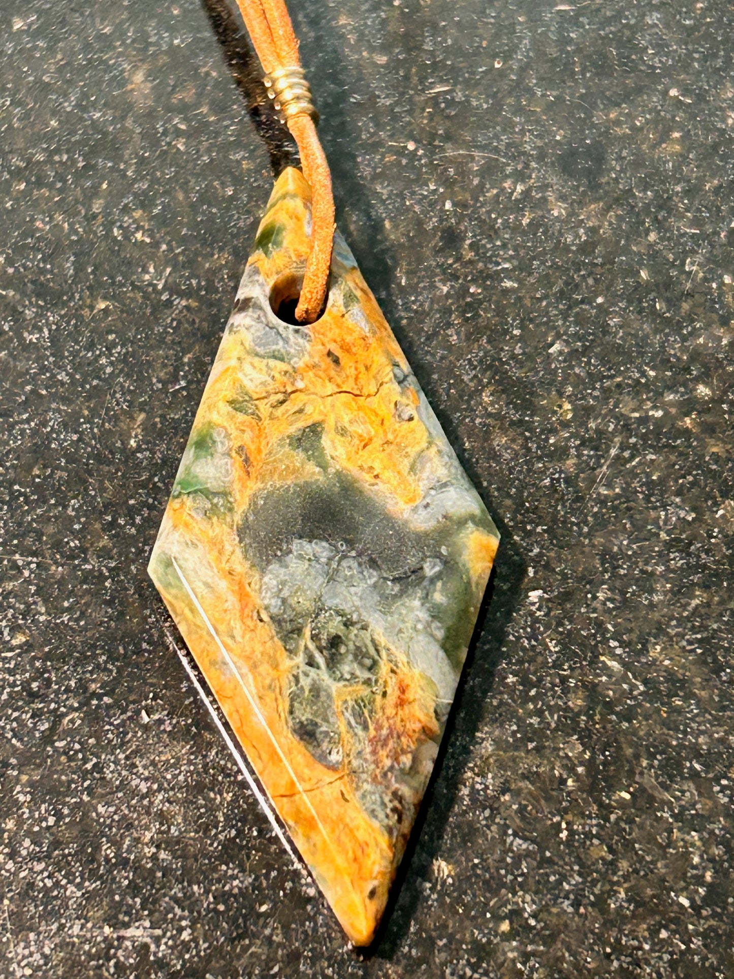Plasma Agate Freeform Pendant