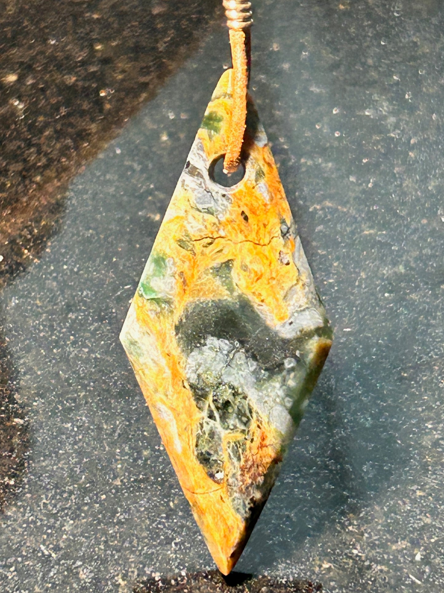 Plasma Agate Freeform Pendant