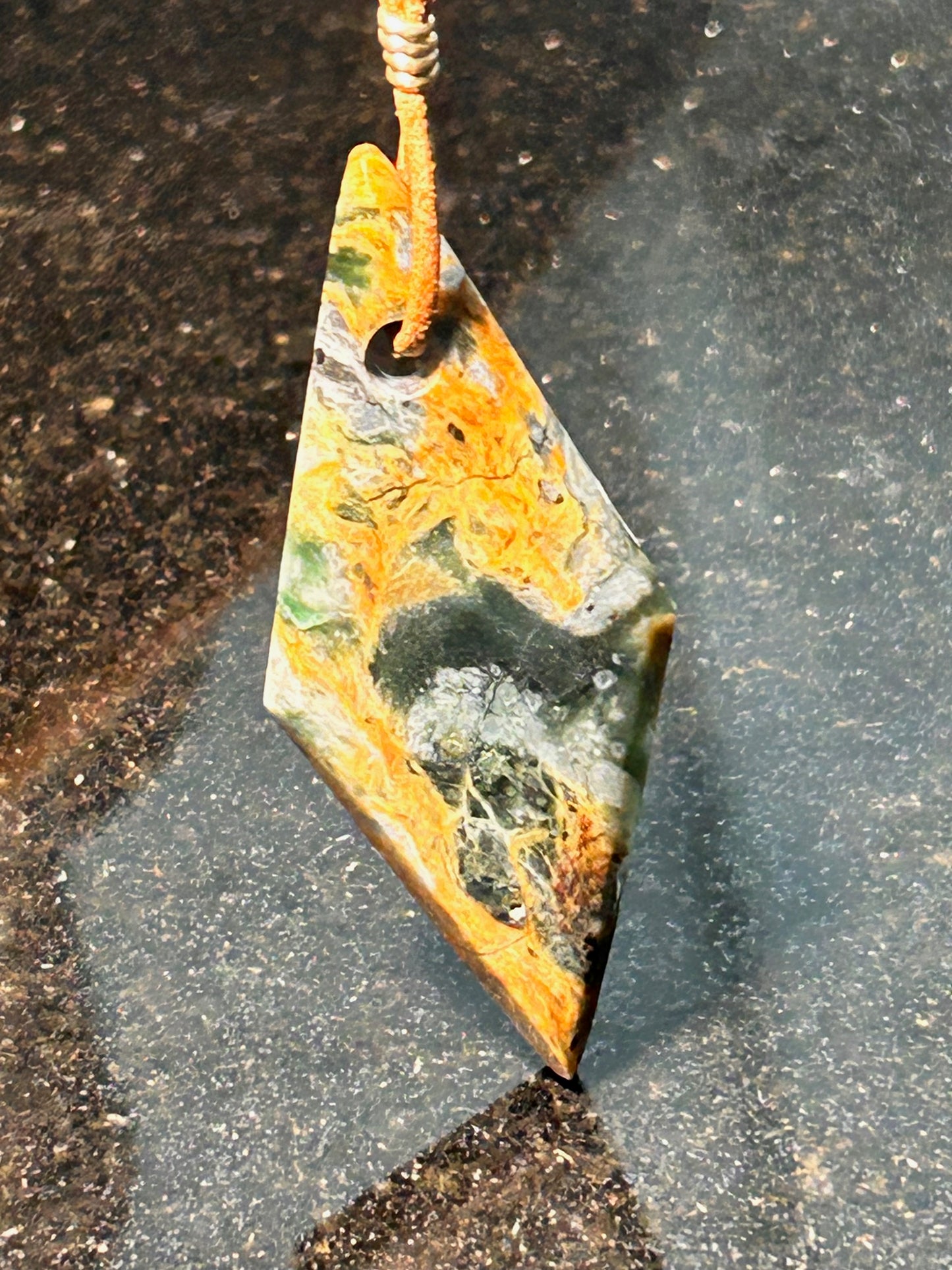 Plasma Agate Freeform Pendant