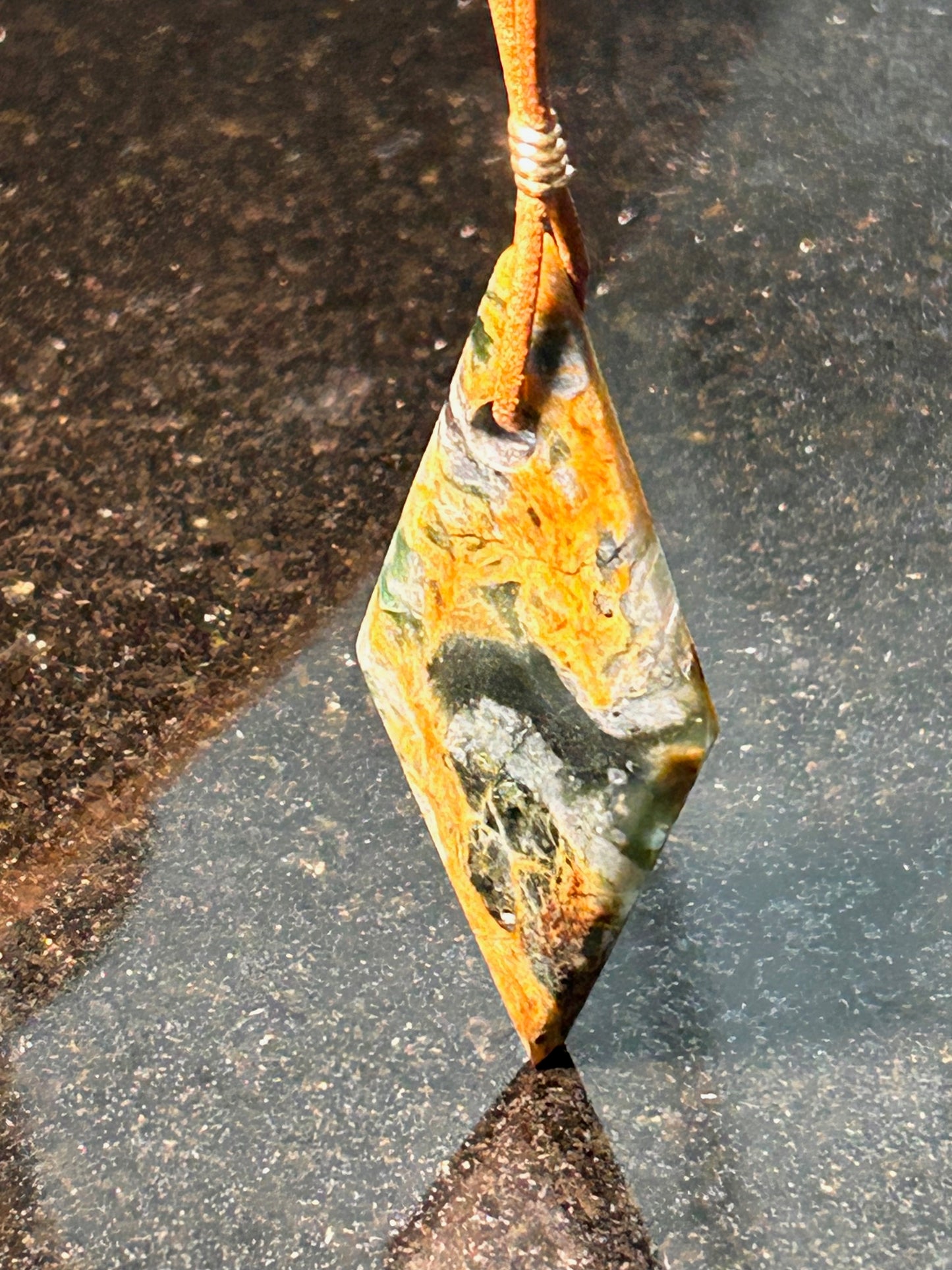 Plasma Agate Freeform Pendant