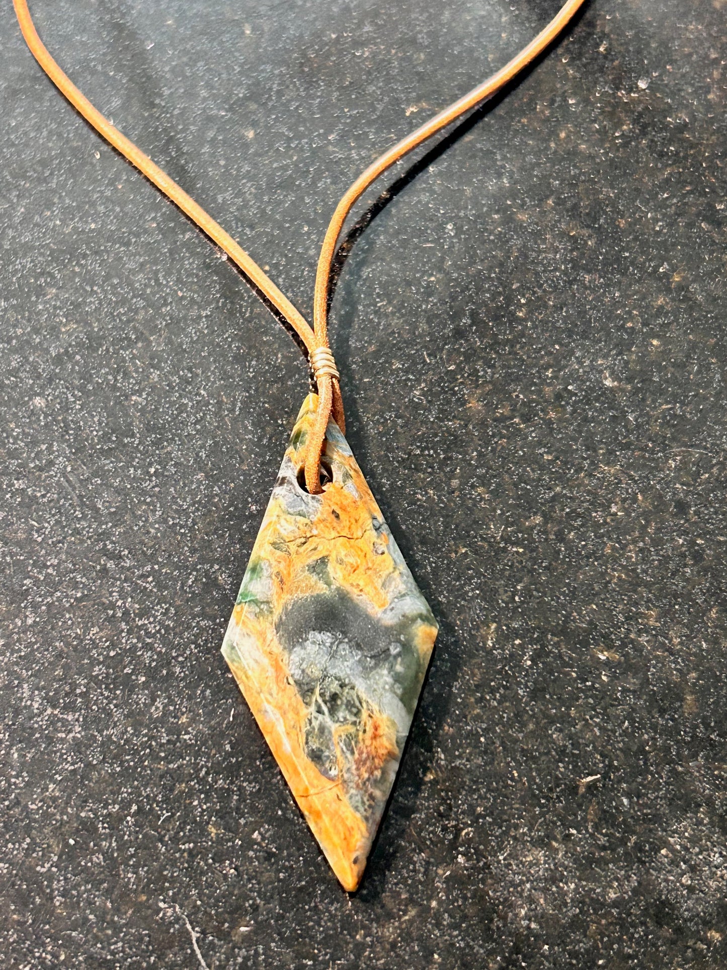 Plasma Agate Freeform Pendant