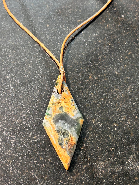 Plasma Agate Freeform Pendant
