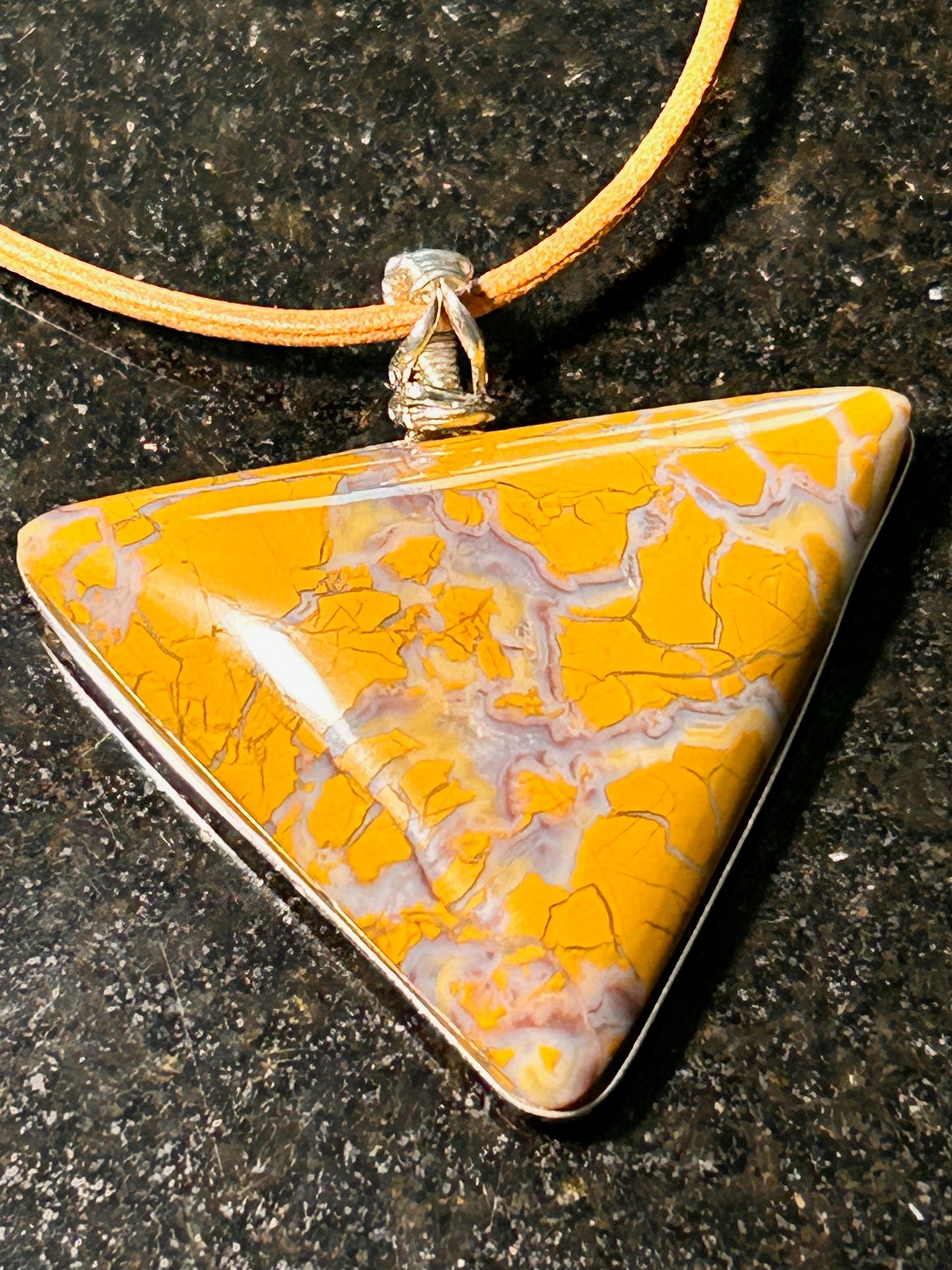 Stone Canyon Jasper Agate Triangle Pendant