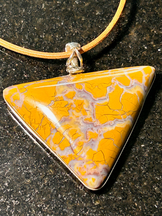 Stone Canyon Jasper Agate Triangle Pendant