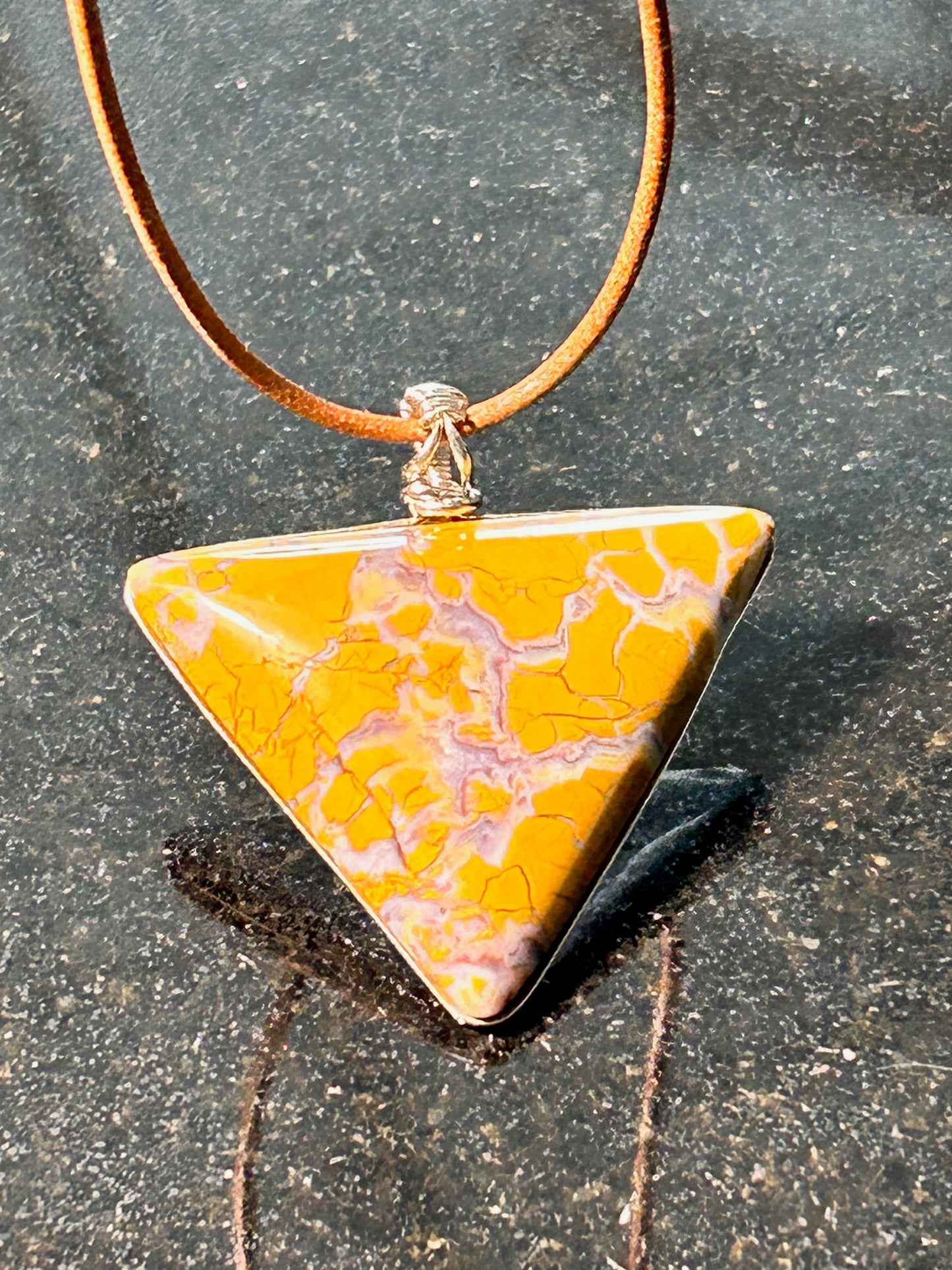 Stone Canyon Jasper Agate Triangle Pendant