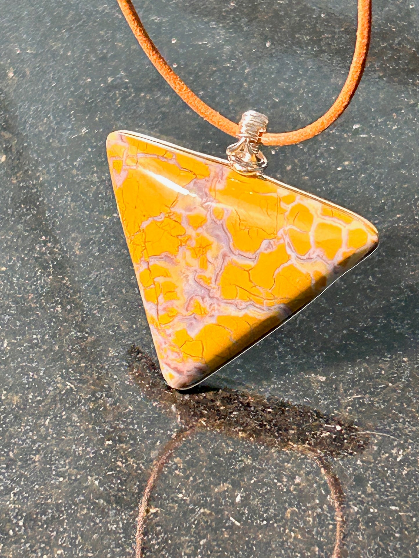 Stone Canyon Jasper Agate Triangle Pendant