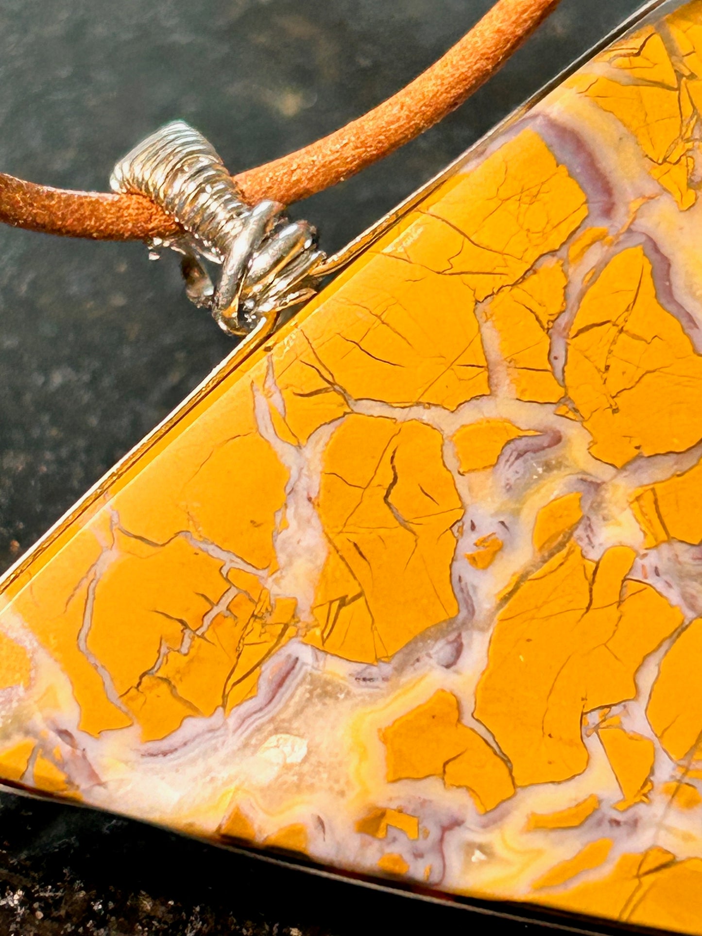 Stone Canyon Jasper Agate Triangle Pendant