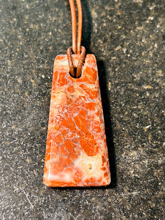Prefumo Creek Red Jasper Agate Ladder Pendant