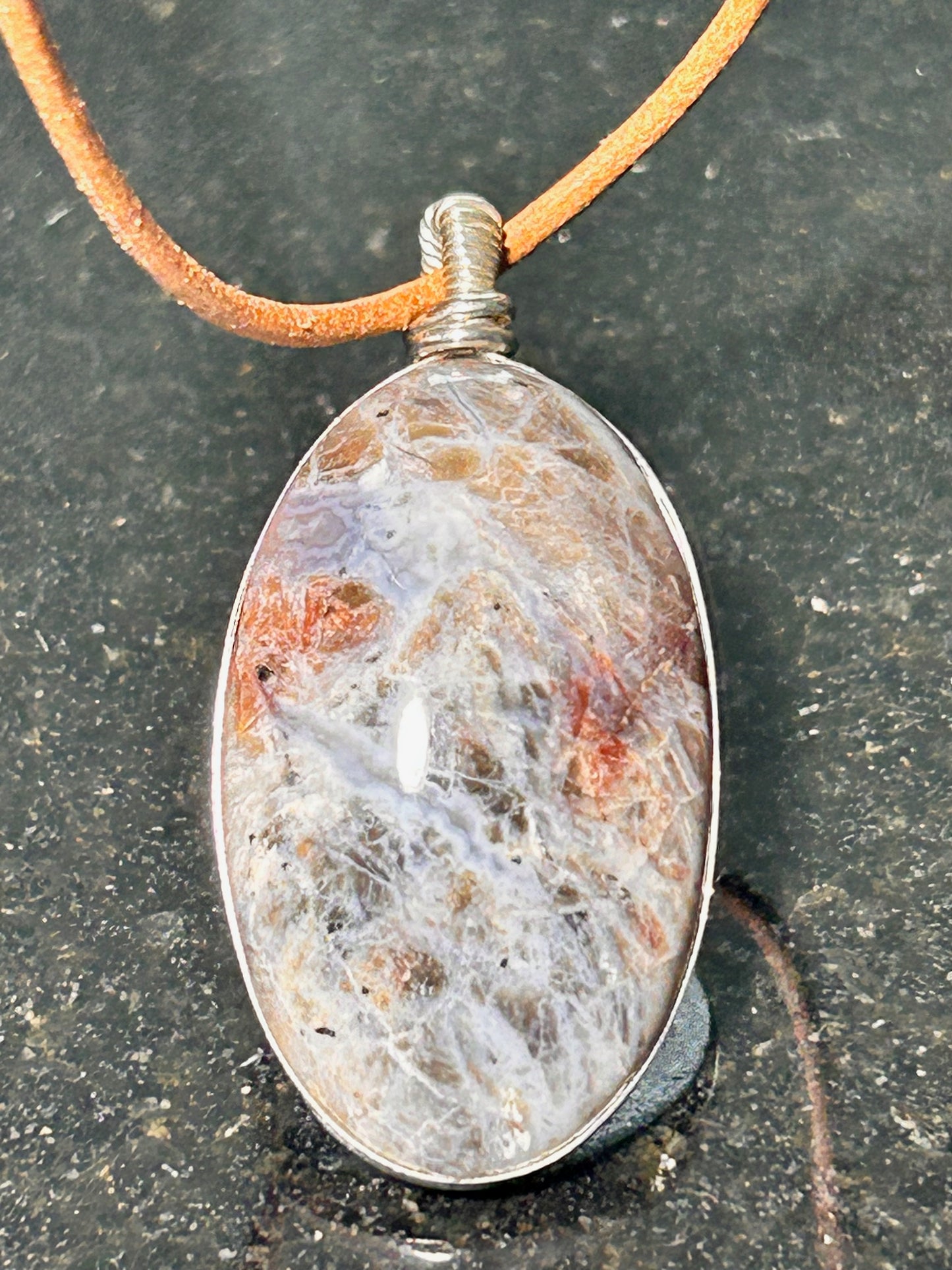 Toro Creek Agate Oval Pendant