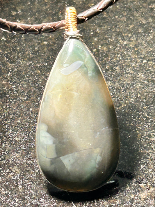 Nipomo Creek Chalcedony Teardrop Pendant