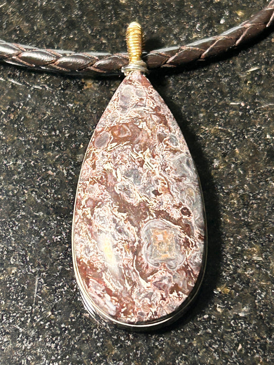 Purple Rhyolite Oval Pendant