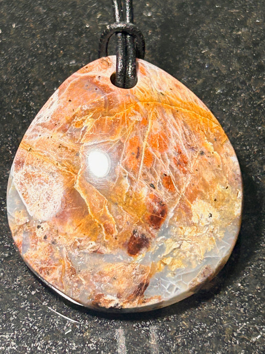 Toro Creek Agate Freeform Oval Pendant